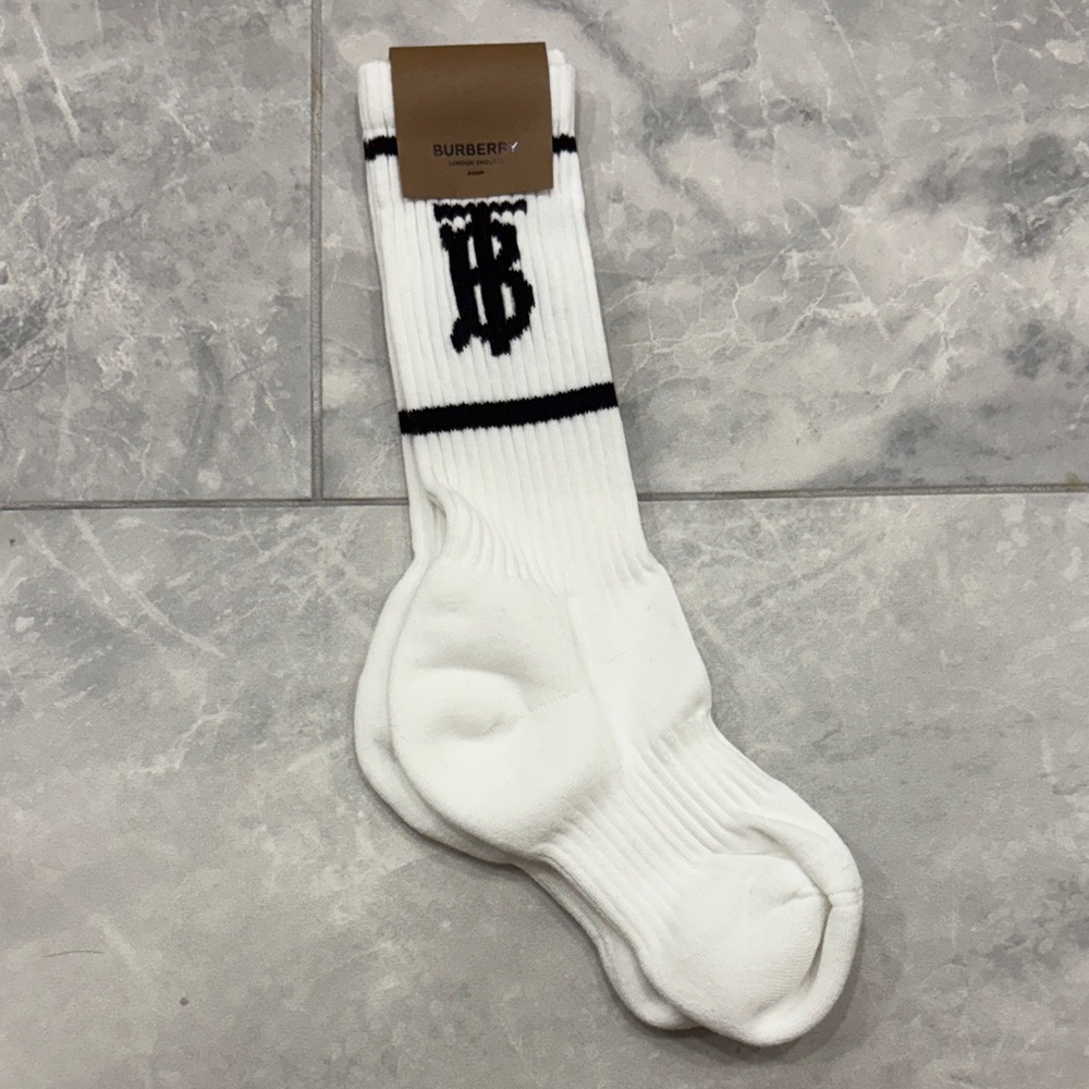 NWT Authentic Burberry White Socks